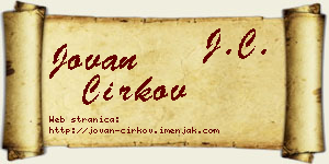 Jovan Ćirkov vizit kartica